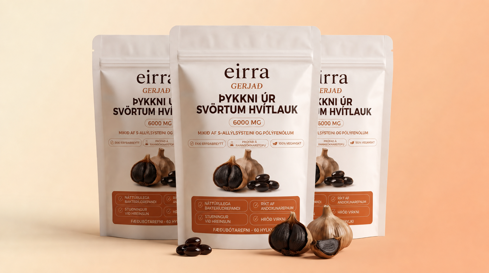 EIRRA gerjaður svartur hvítlaukur
